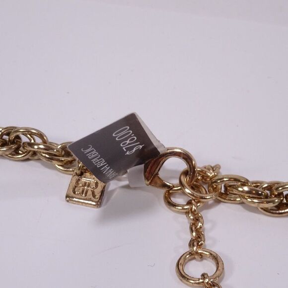 Banana Republic Black Grosgrain Ribbon Onyx Gem Stone Statement Crystal Necklace - Picture 7 of 15